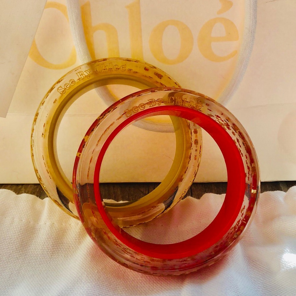 Two Authentic SEE by Chloe resin bangles